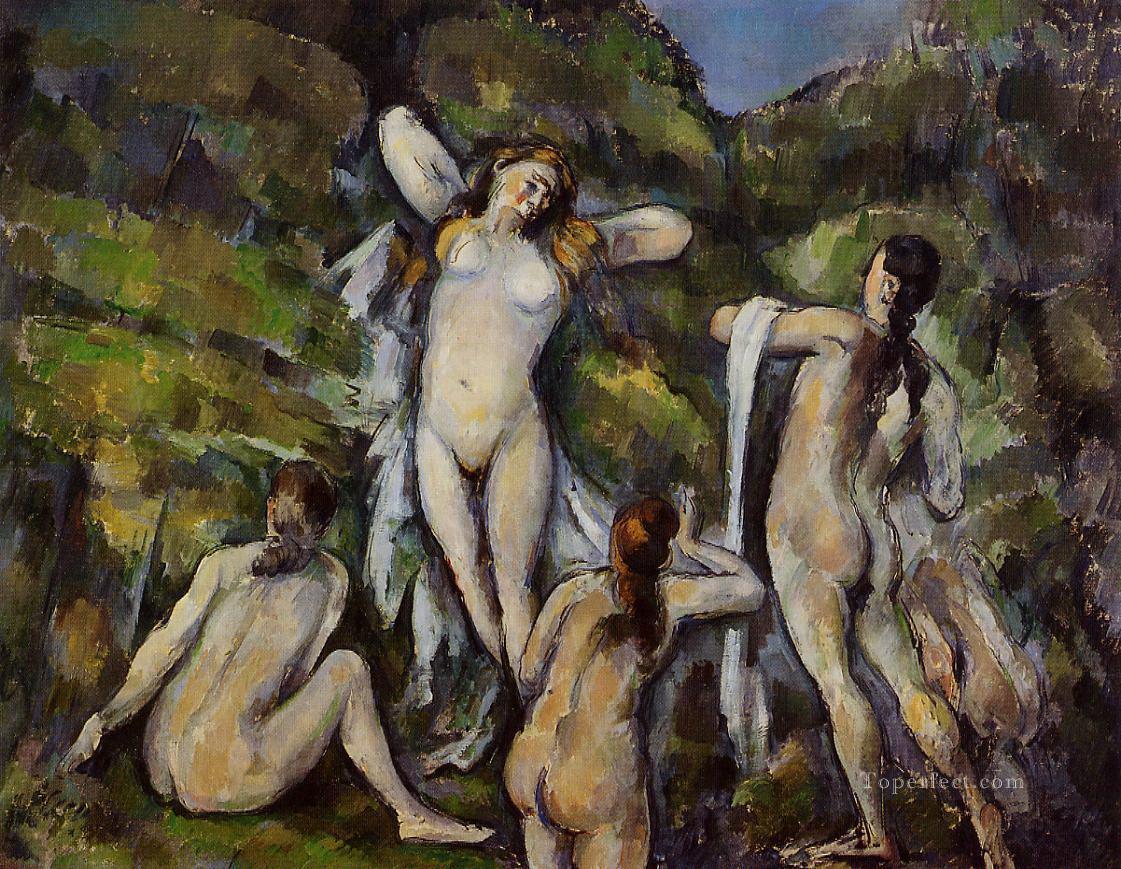 Four Bathers 1890 Paul Cezanne Impressionistic nude Oil Paintings